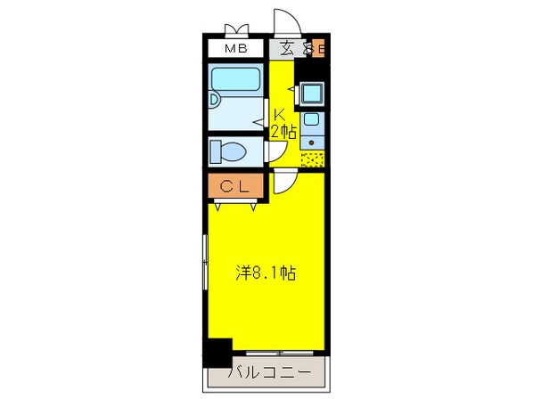 フェリチータ渡辺通りの物件間取画像